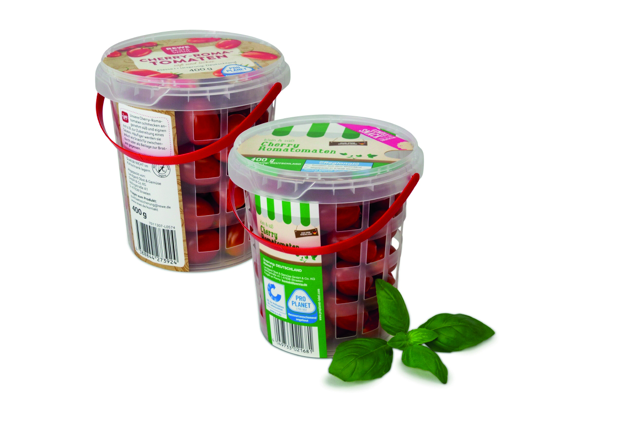 Tomatoes in a bucket with lattice structure - Das Premium-Themenportal für  Konsumgüter, FMCG, Handel und Verpackung