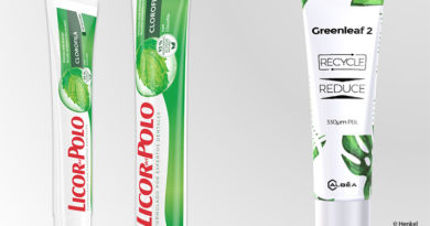 Handle presses on the tube for recyclable toothpaste packaging